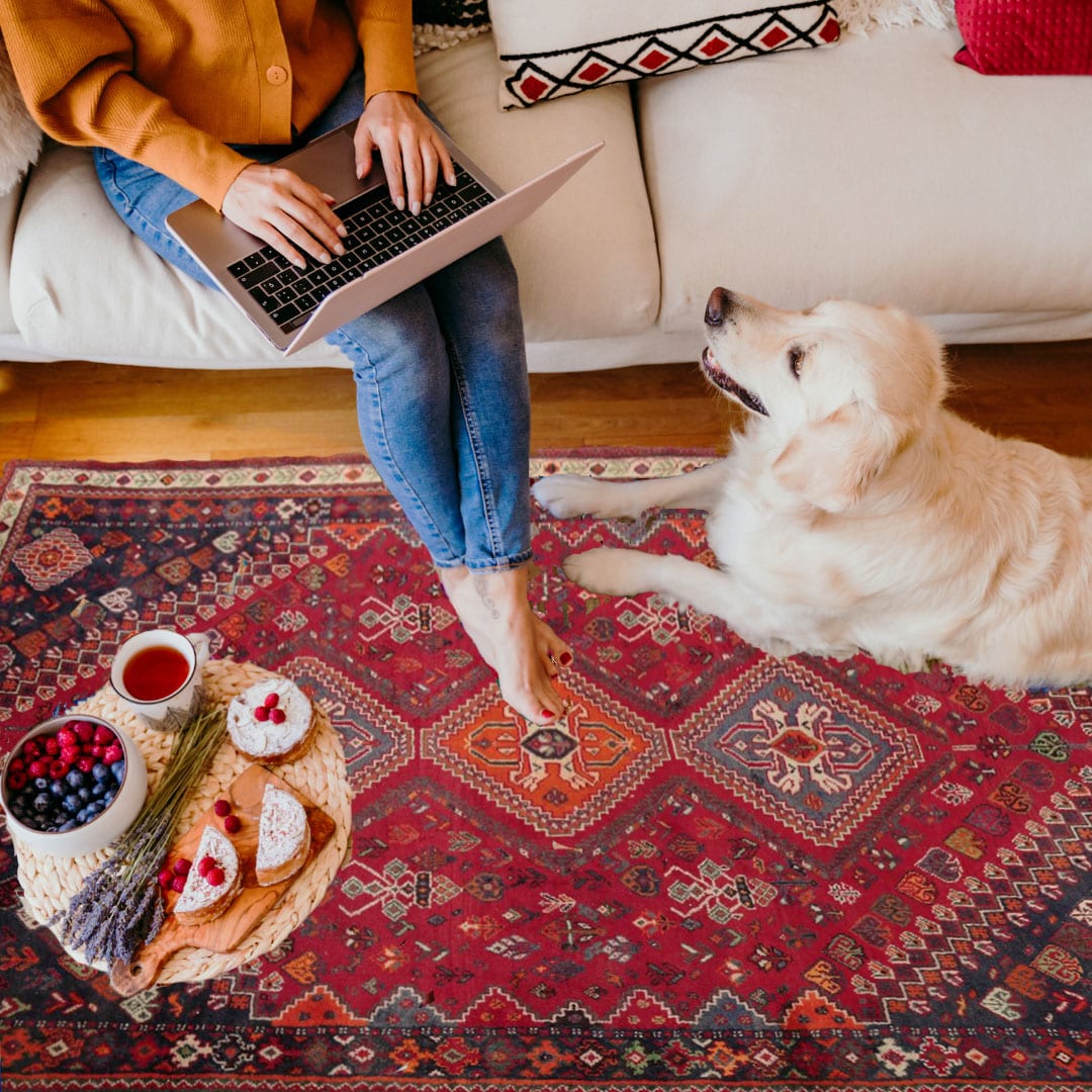 Home room styling with area rug